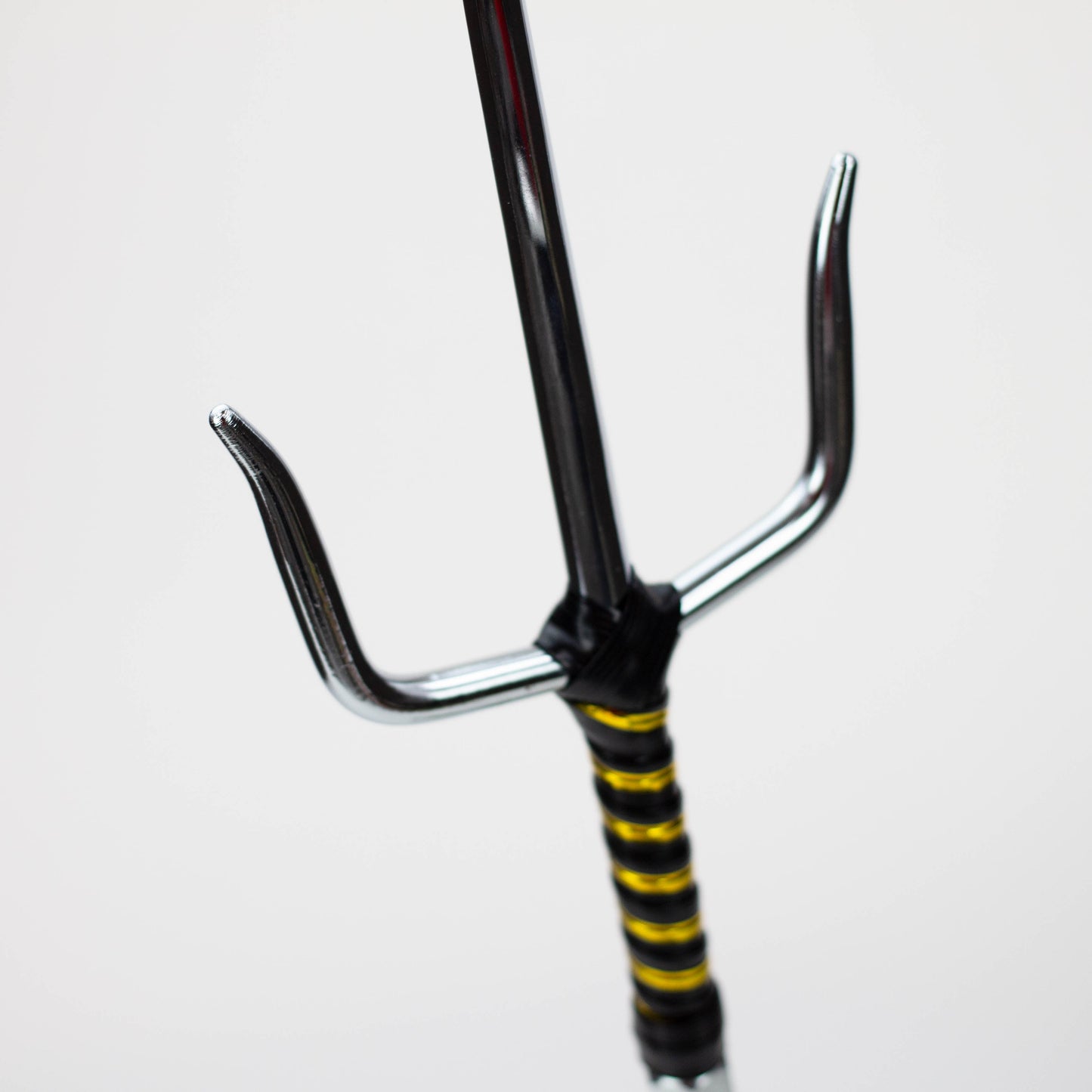 2-Piece Silver Chrome Sai set with Black and Gold Plastic Wrapped Handles