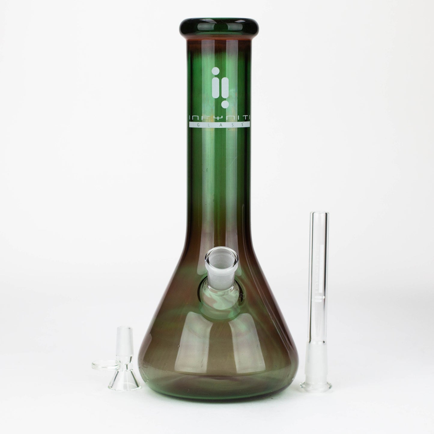 Infyniti |12' Green tube glass water bong