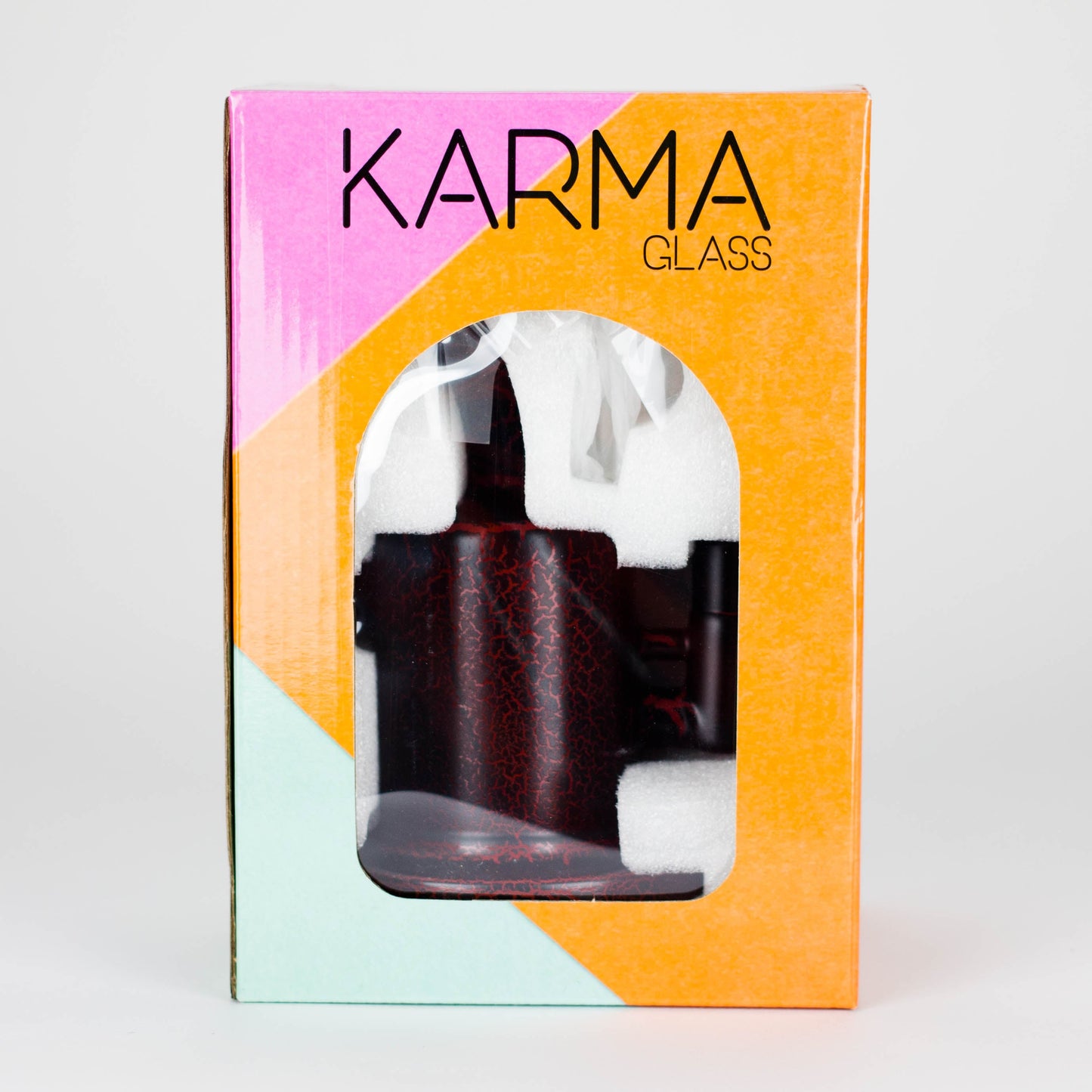 Karma | 6" Red Lightning Plated Inline Glass Dab Rig