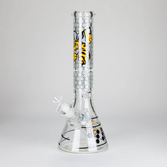 Z14" 7 mm Glass Bong With Cartoon Bee Design