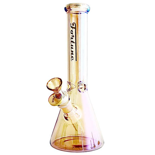 Fortune | 10" 5mm Electroplate Glass Bong- Assorted Colour