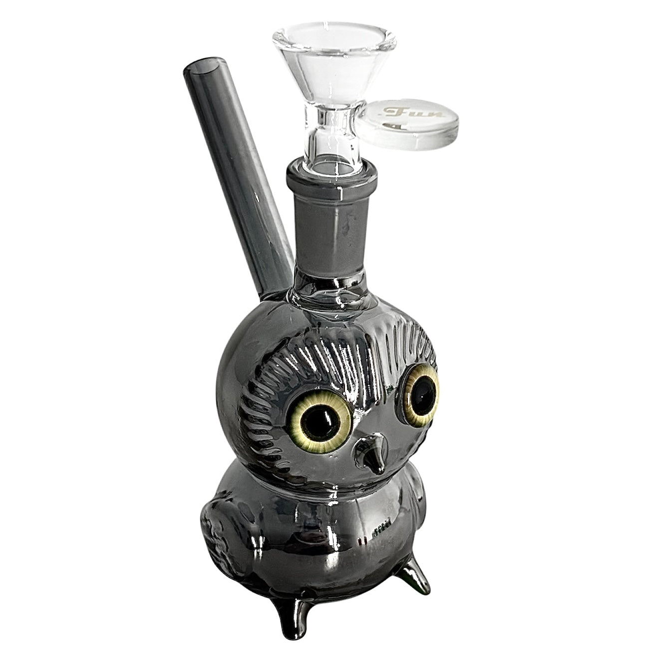 5.5" Owl Design Electroplate Glass Bong – Compact & Stemless