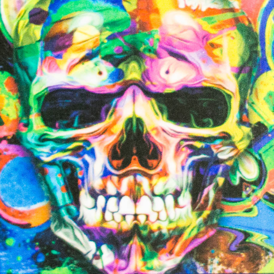 Haze | 8″ Skull Beaker Glass Bong with Color Lip – Green (Mini-Y)