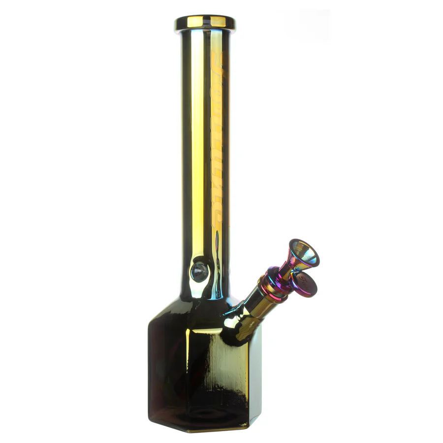 Fortune | 12" Hexagon Electroplated Barrel Base Glass Bong