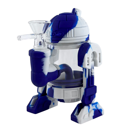 6.5" Silicone R2D2-Inspired Water Pipe