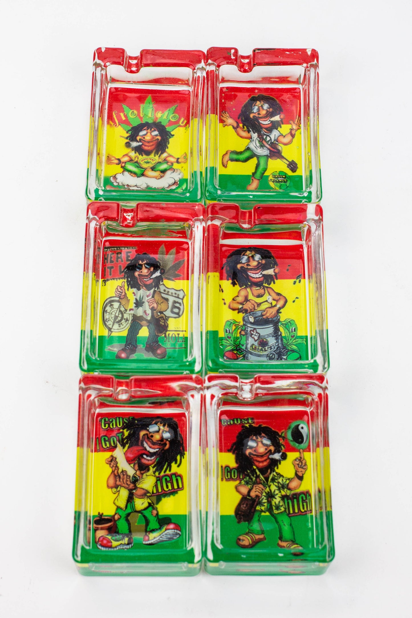 Rectangle glass ashtray Box of 6