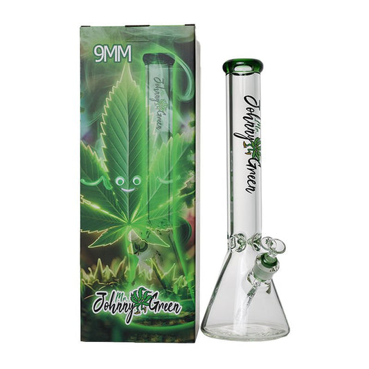 Johnny Green | 16″ 9mm Beaker with Elephant Joint and Grid Percolator Slide – Green (MJG-003)