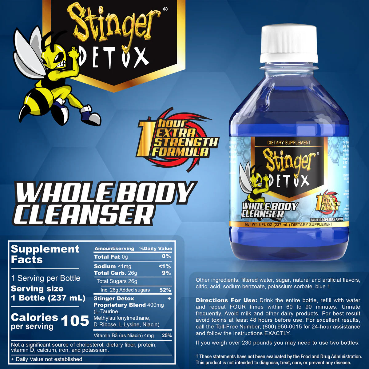 Stinger Detox | Whole Body Cleanser 1-Hour Extra Strength Drink– 8 FL OZ