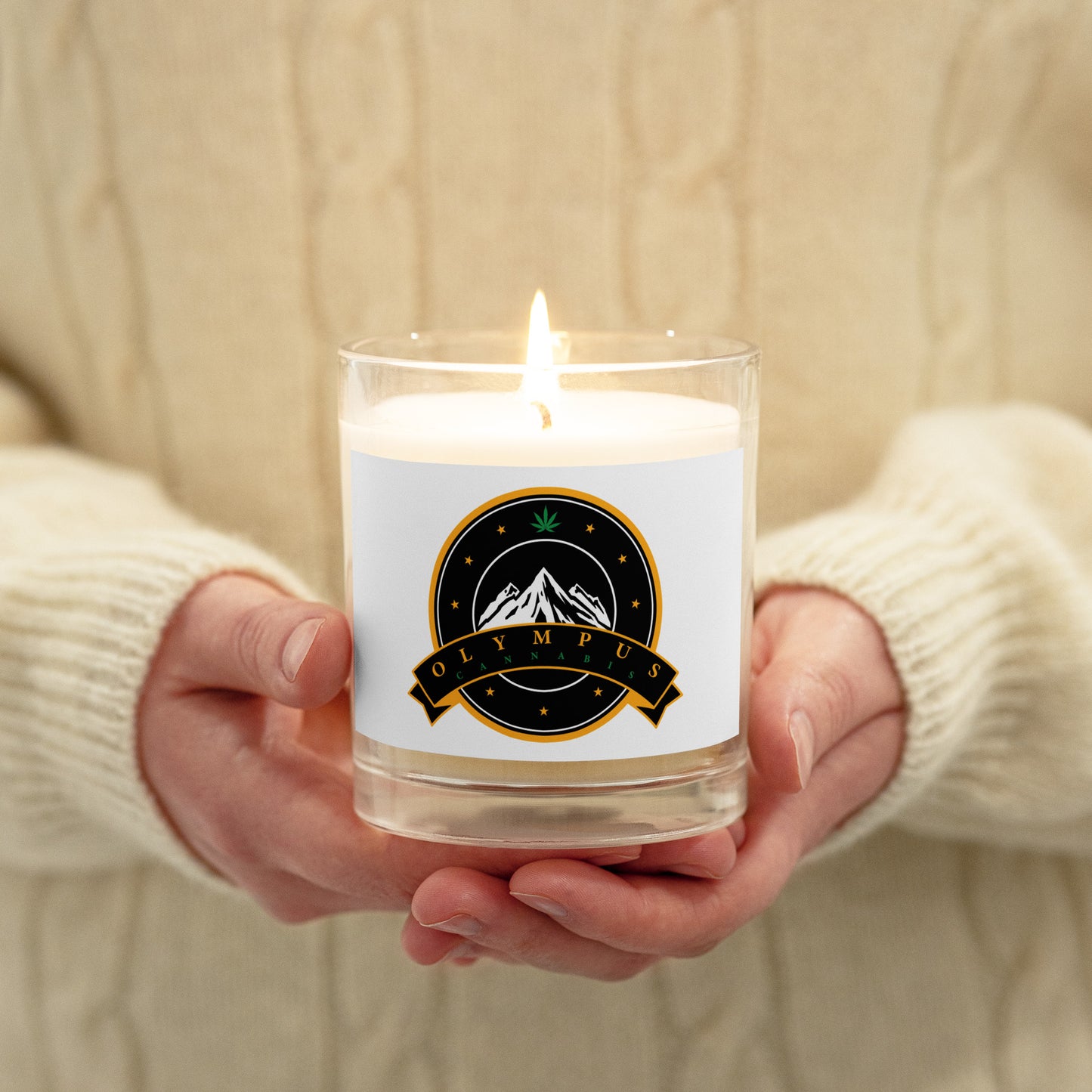 Glass jar soy wax candle