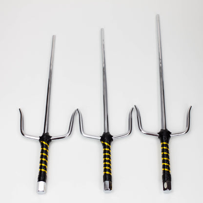2-Piece Silver Chrome Sai set with Black and Gold Plastic Wrapped  Handles