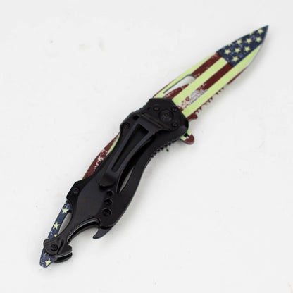 8" " USA Flag  Handle - Folding Knife [13733]