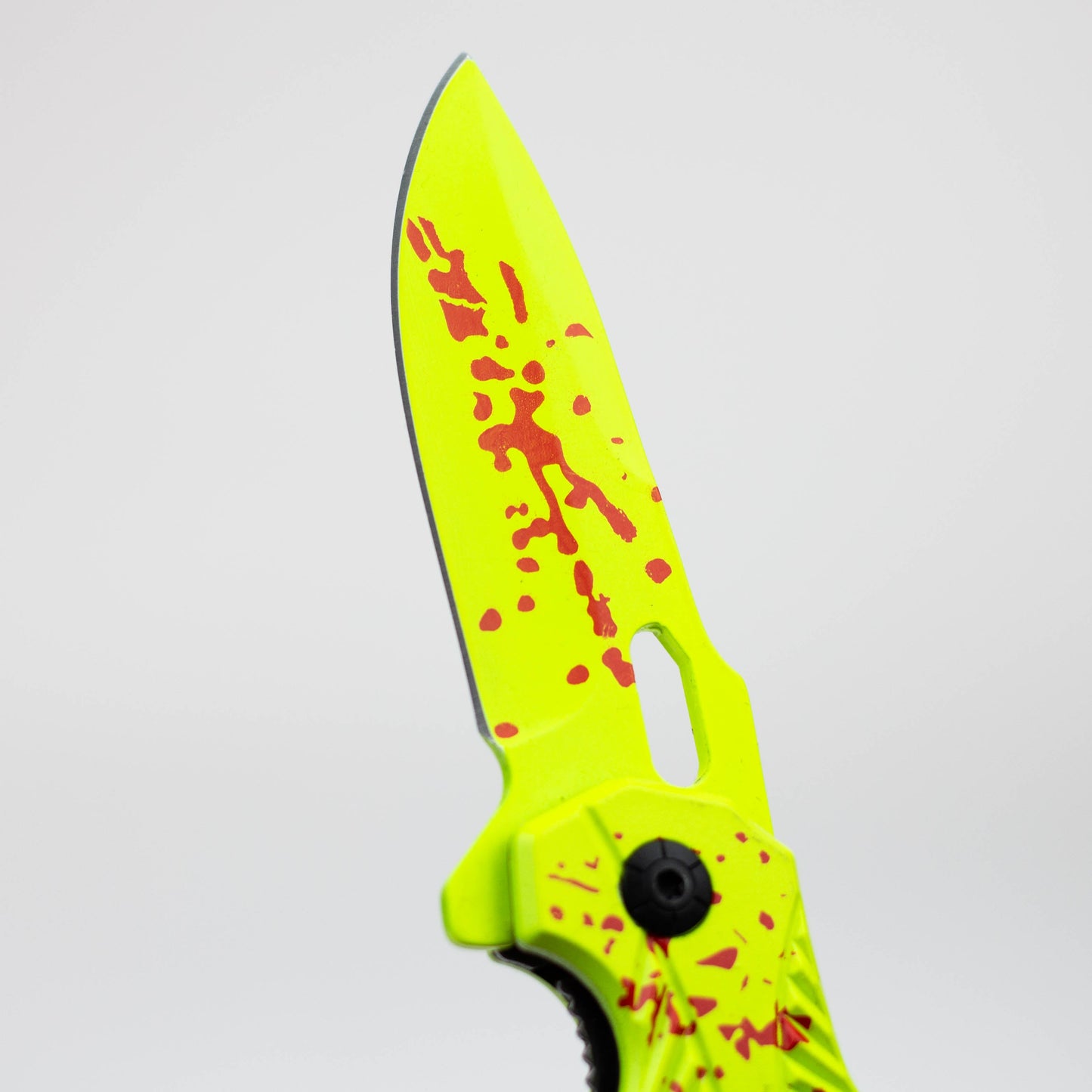 8″ Yellow Blood  Splatter Feather DP Folding Knife [SJ-209]