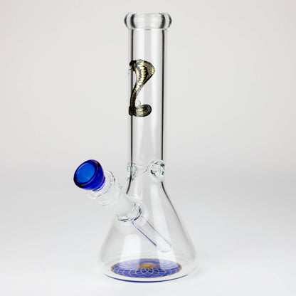 9.5" Gold Cobra beaker glass water bong (Wide)