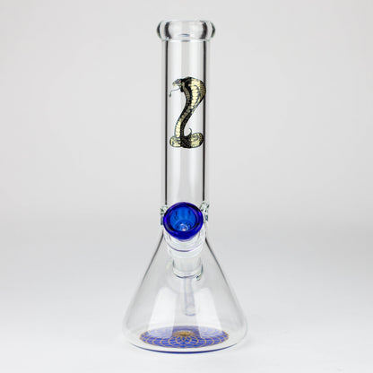 9.5" Gold Cobra beaker glass water bong (Wide)