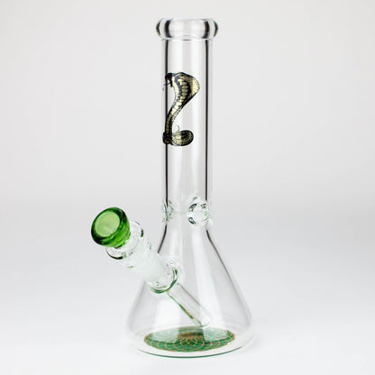 9.5" Gold Cobra beaker glass water bong (Wide)