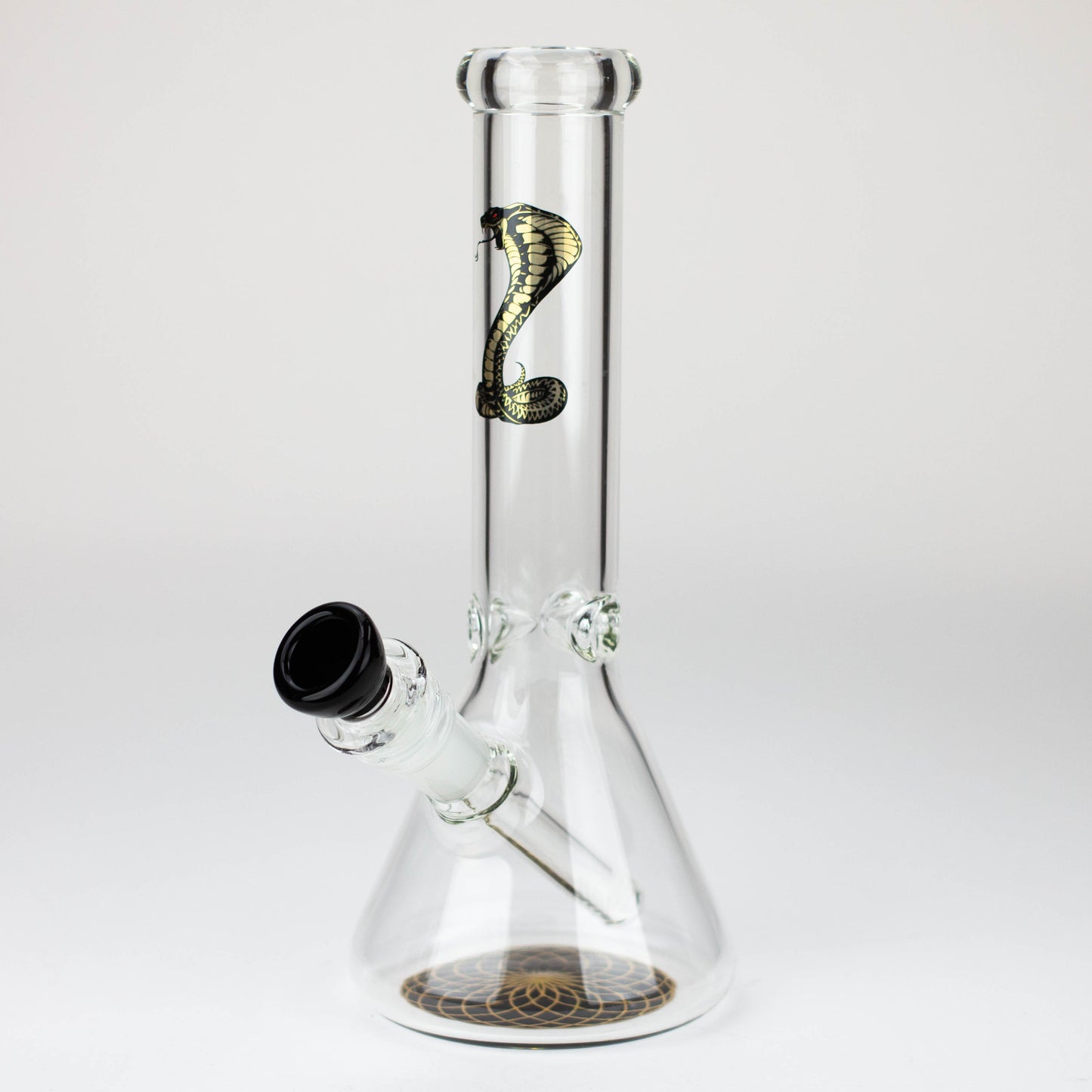 9.5" Gold Cobra beaker glass water bong (Wide)