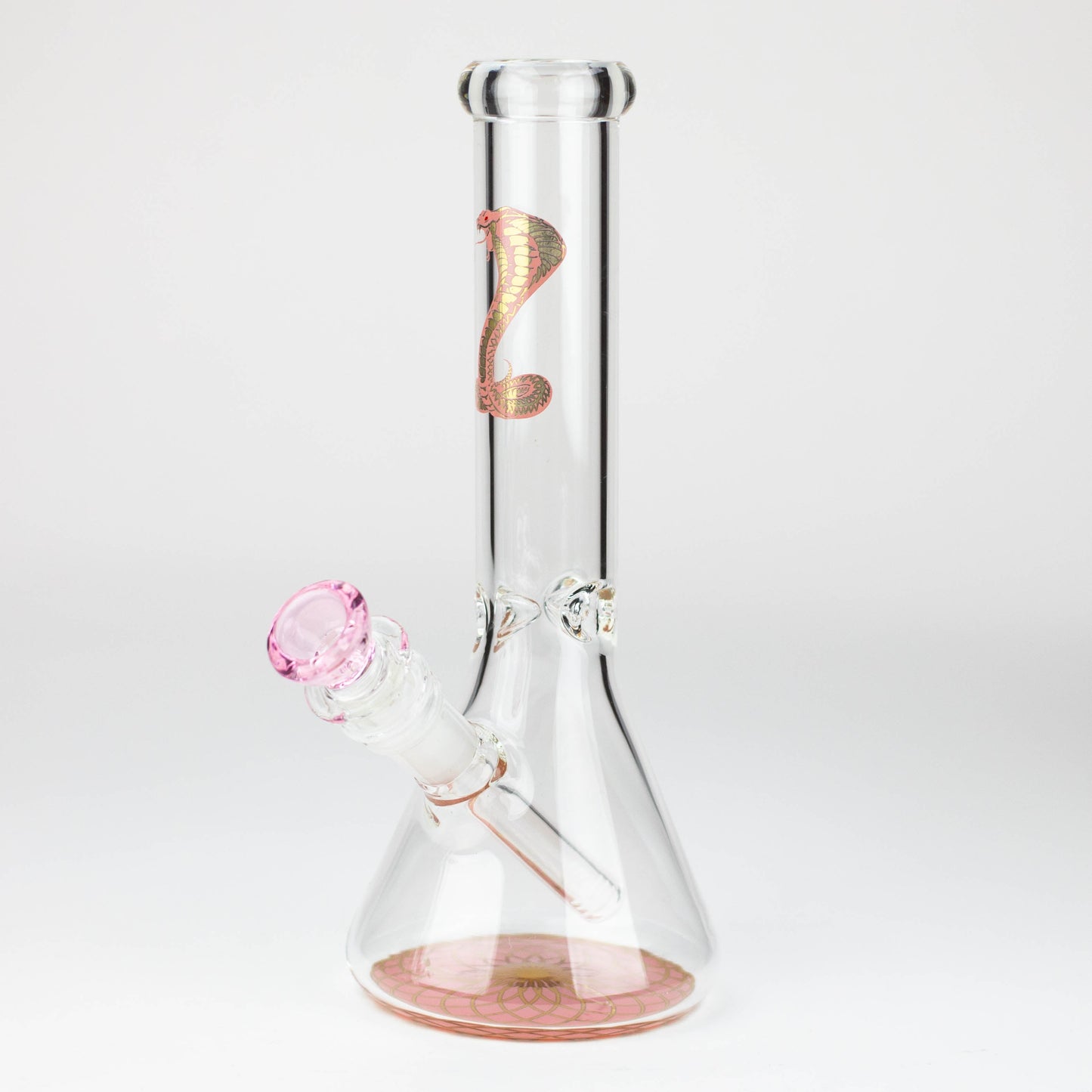 9.5" Gold Cobra beaker glass water bong (Wide)