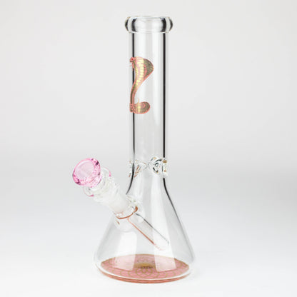 9.5" Gold Cobra beaker glass water bong (Wide)
