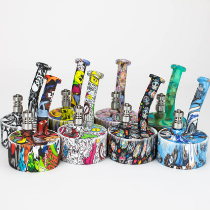 5" silicone detachable water bong with Titanium nail