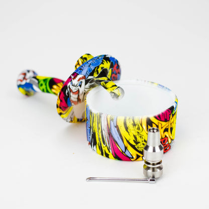 5" silicone detachable water bong with Titanium nail