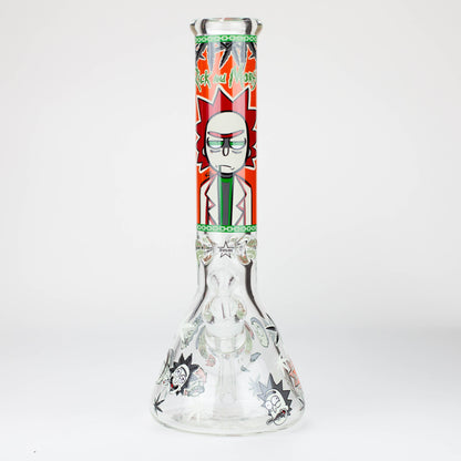 13.5” RM cartoon 9 mm glass Glow beaker water bong [GB21009]