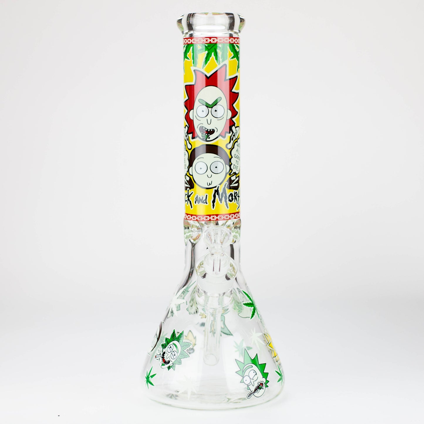 13.5” RM cartoon 9 mm glass Glow beaker water bong [GB21009]