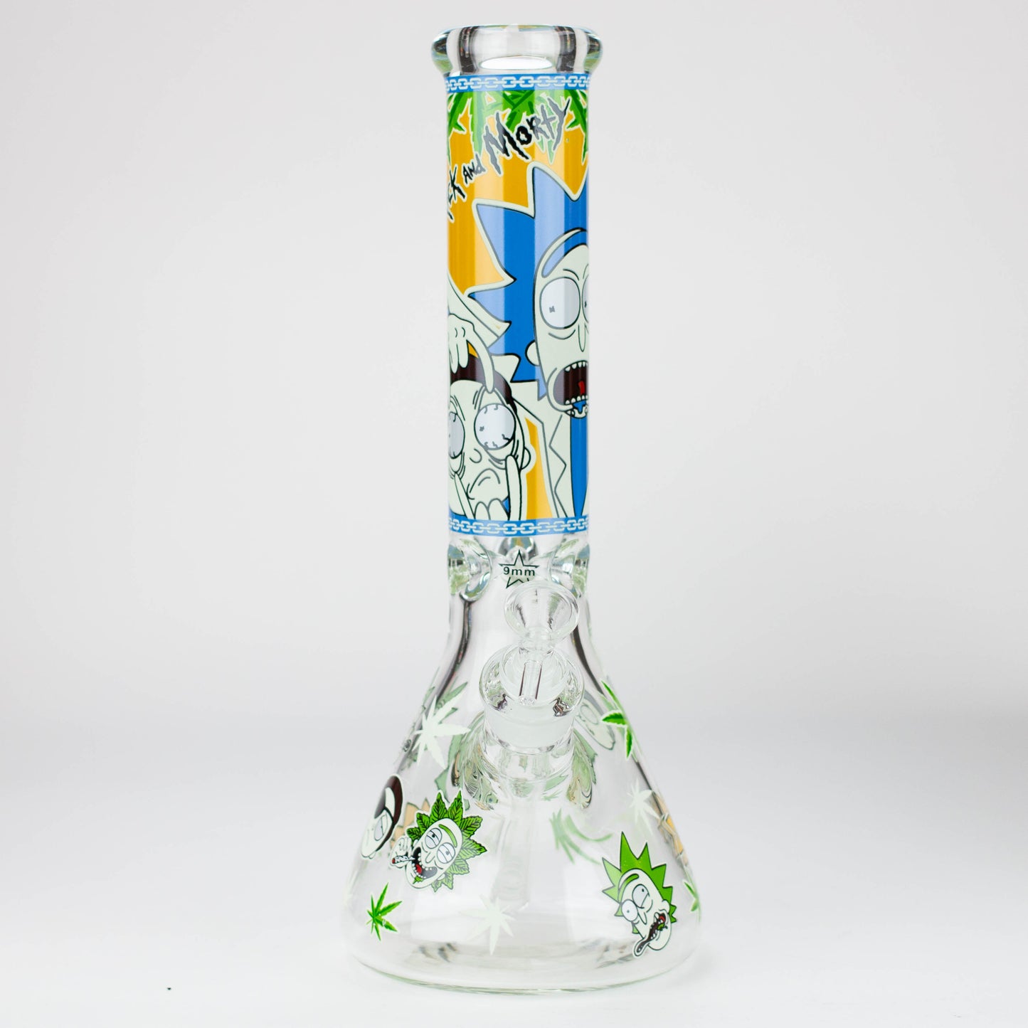 13.5” RM cartoon 9 mm glass Glow beaker water bong [GB21009]