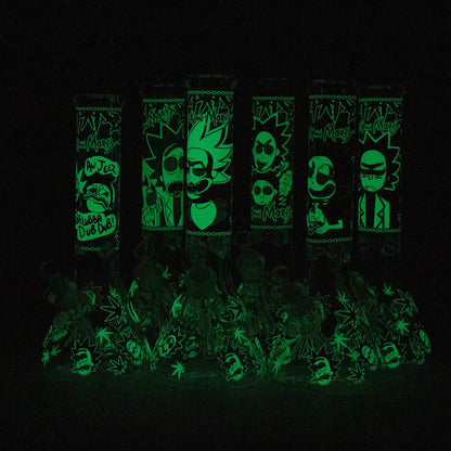 13.5” RM cartoon 9 mm glass Glow beaker water bong [GB21009]