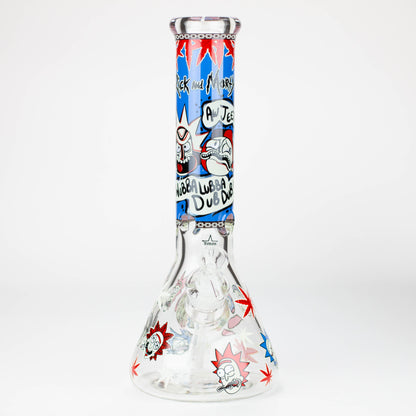 13.5” RM cartoon 9 mm glass Glow beaker water bong [GB21009]