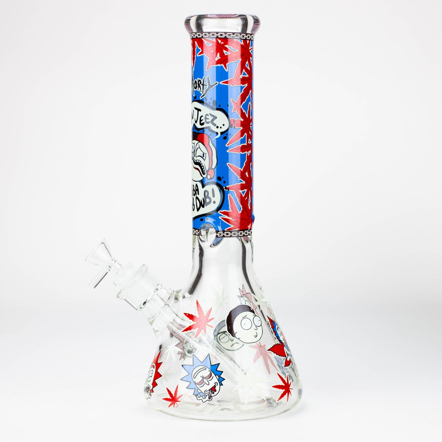 13.5” RM cartoon 9 mm glass Glow beaker water bong [GB21009]