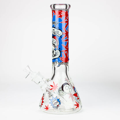 13.5” RM cartoon 9 mm glass Glow beaker water bong [GB21009]