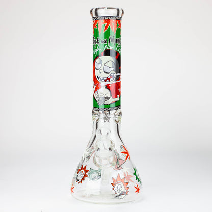 13.5” RM cartoon 9 mm glass Glow beaker water bong [GB21009]