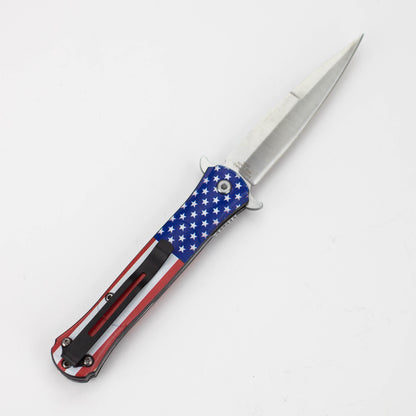 8.5" Folding Knife Rescue Stainless Steel Unique Art Handle Red [13433]