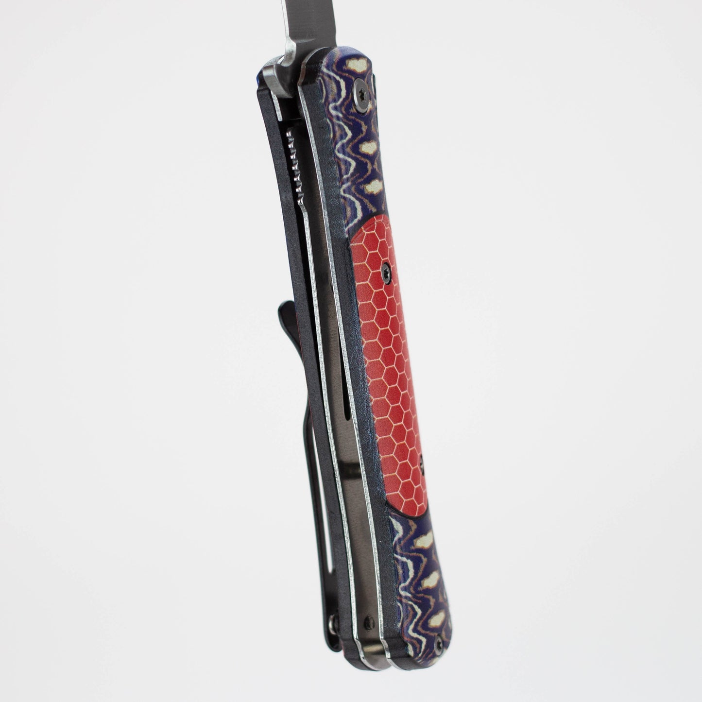 8.5" Folding Knife Rescue Stainless Steel Unique Art Handle Red [13433]