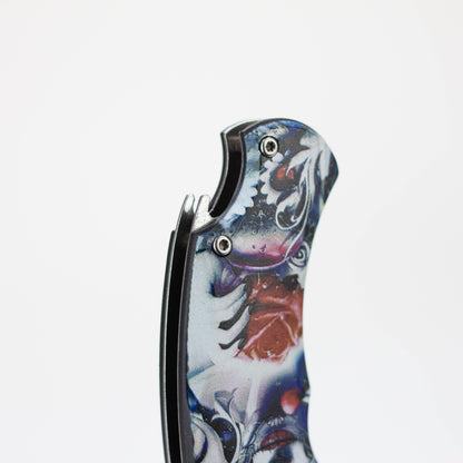 Defender-Xtream  8.5" Women with rose folding knife with bottle opener [13428]