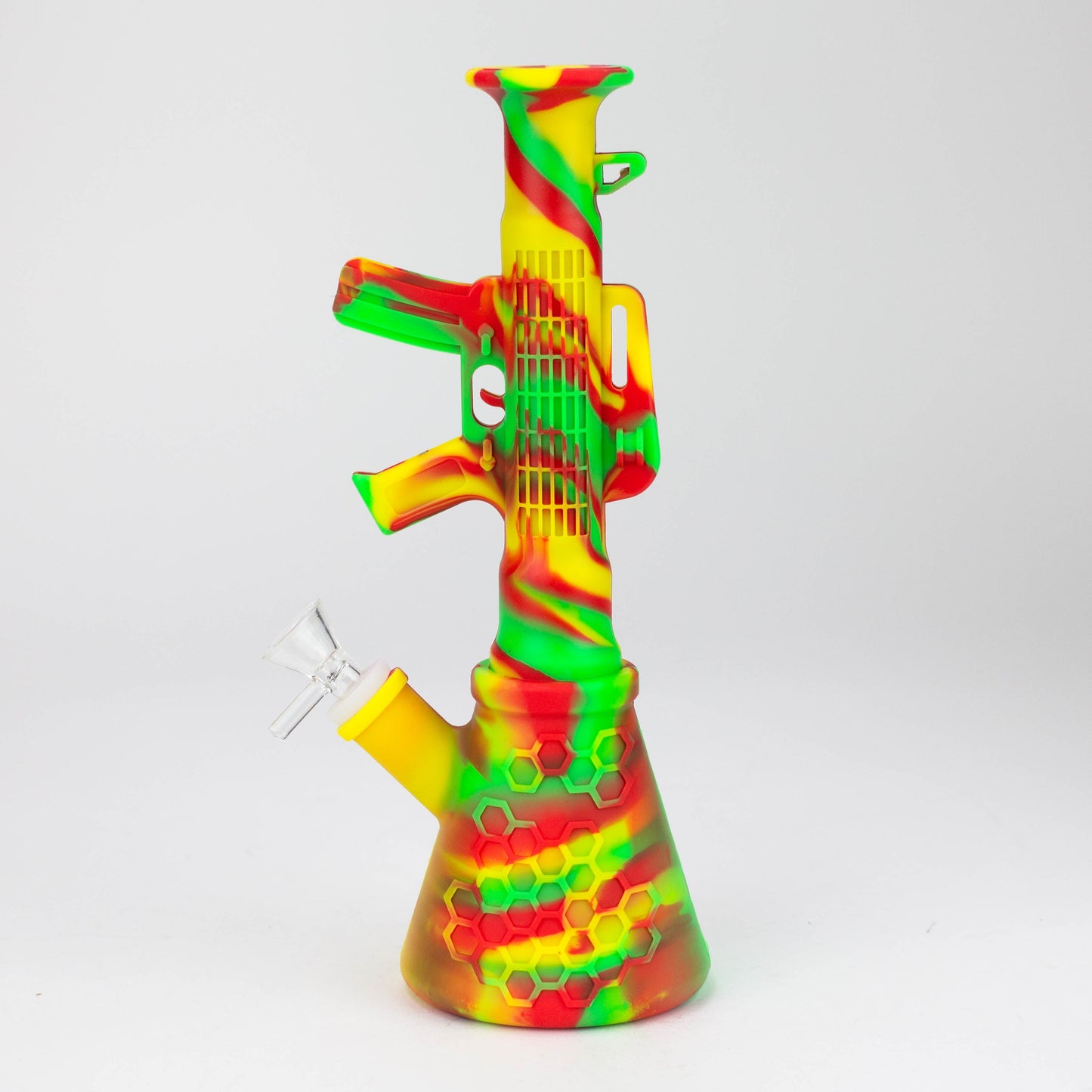 11" Multi-color bazooka silicone detachable water bong-Assorted