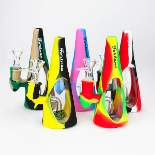 Fortune | 6.5" Multi-color Cone silicone water bong-Assorted [SP1049Q]