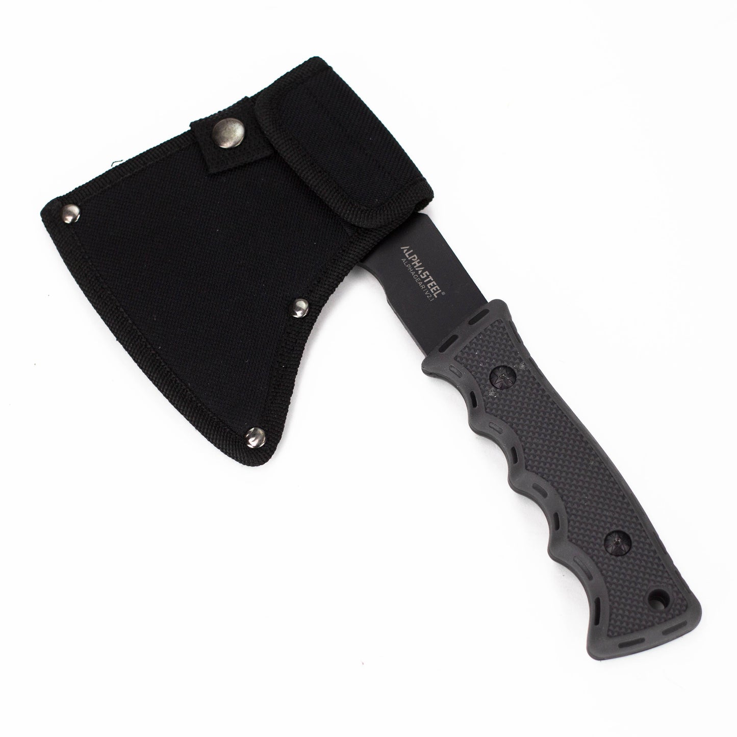 ALPHASTEEL | Tactical Axe with Sheath Black Hatchet [F103A]
