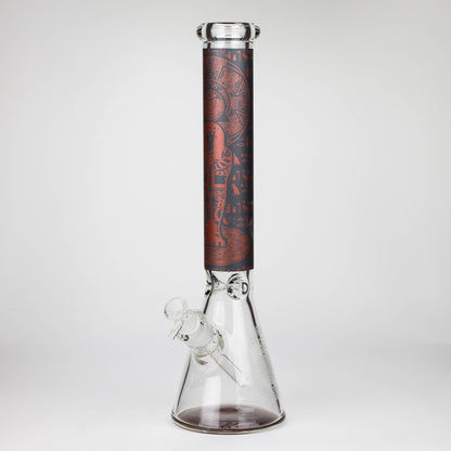 15.5" Egyptian Hieroglyph / 7 mm / Glass Bong  [LL034-RED]
