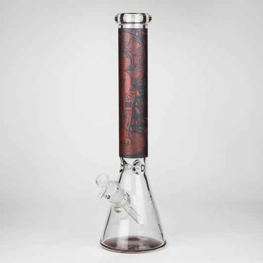 15.5" Egyptian Hieroglyph / 7 mm / Glass Bong  [LL034-RED]