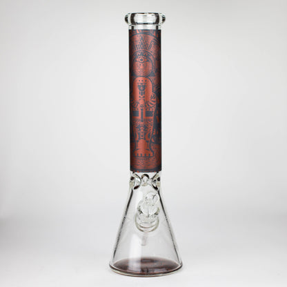 15.5" Egyptian Hieroglyph / 7 mm / Glass Bong  [LL034-RED]