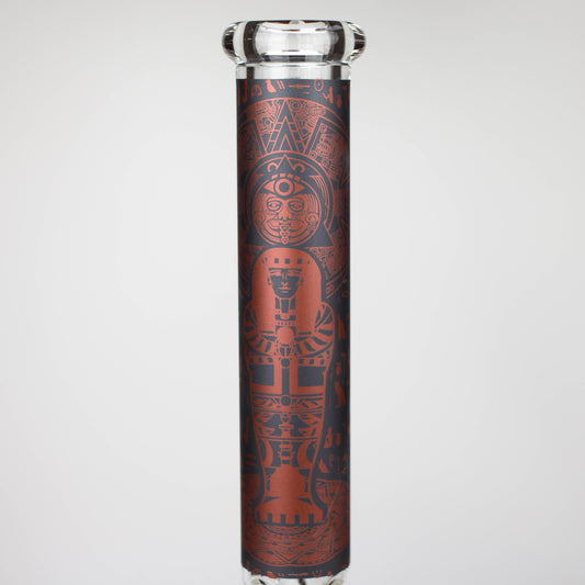 15.5" Egyptian Hieroglyph / 7 mm / Glass Bong  [LL034-RED]