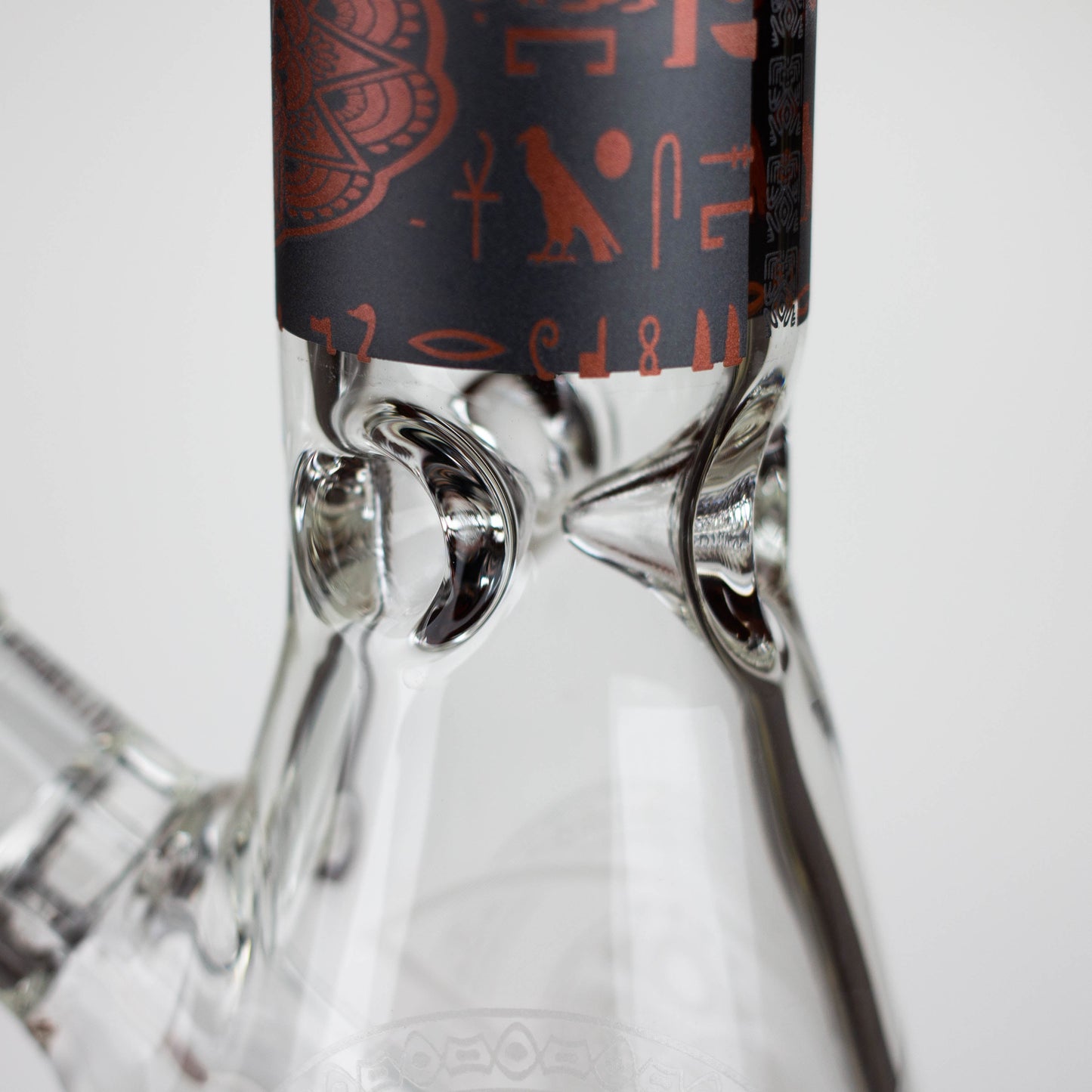 15.5" Egyptian Hieroglyph / 7 mm / Glass Bong  [LL034-RED]