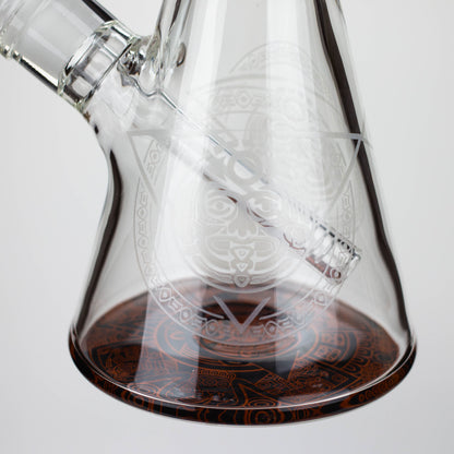 15.5" Egyptian Hieroglyph / 7 mm / Glass Bong  [LL034-RED]