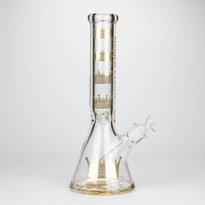 Golden Crown™ | 14 Inch 9mm glass bong with Signature and 24K Gold Emblem