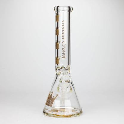 Golden Crown™ | 14 Inch 9mm glass bong with Signature and 24K Gold Emblem