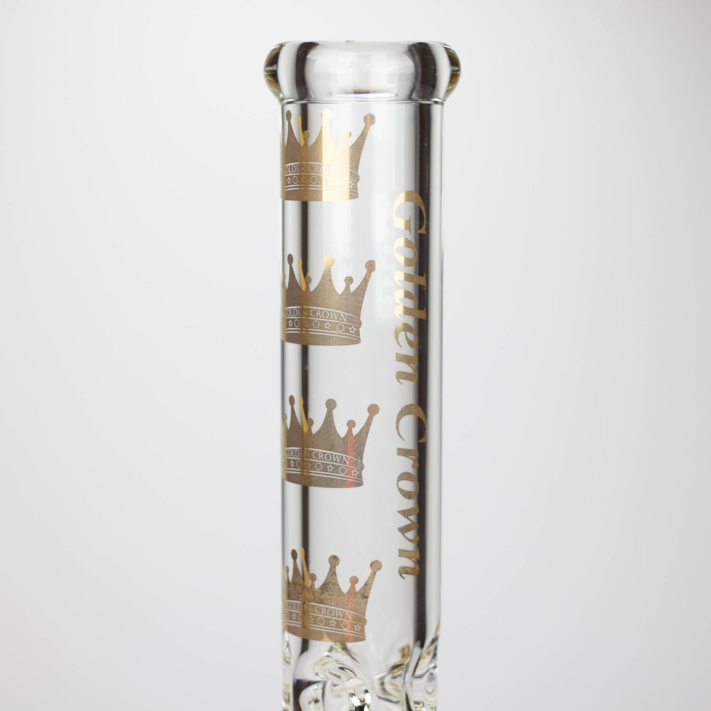 Golden Crown™ | 14 Inch 9mm glass bong with Signature and 24K Gold Emblem