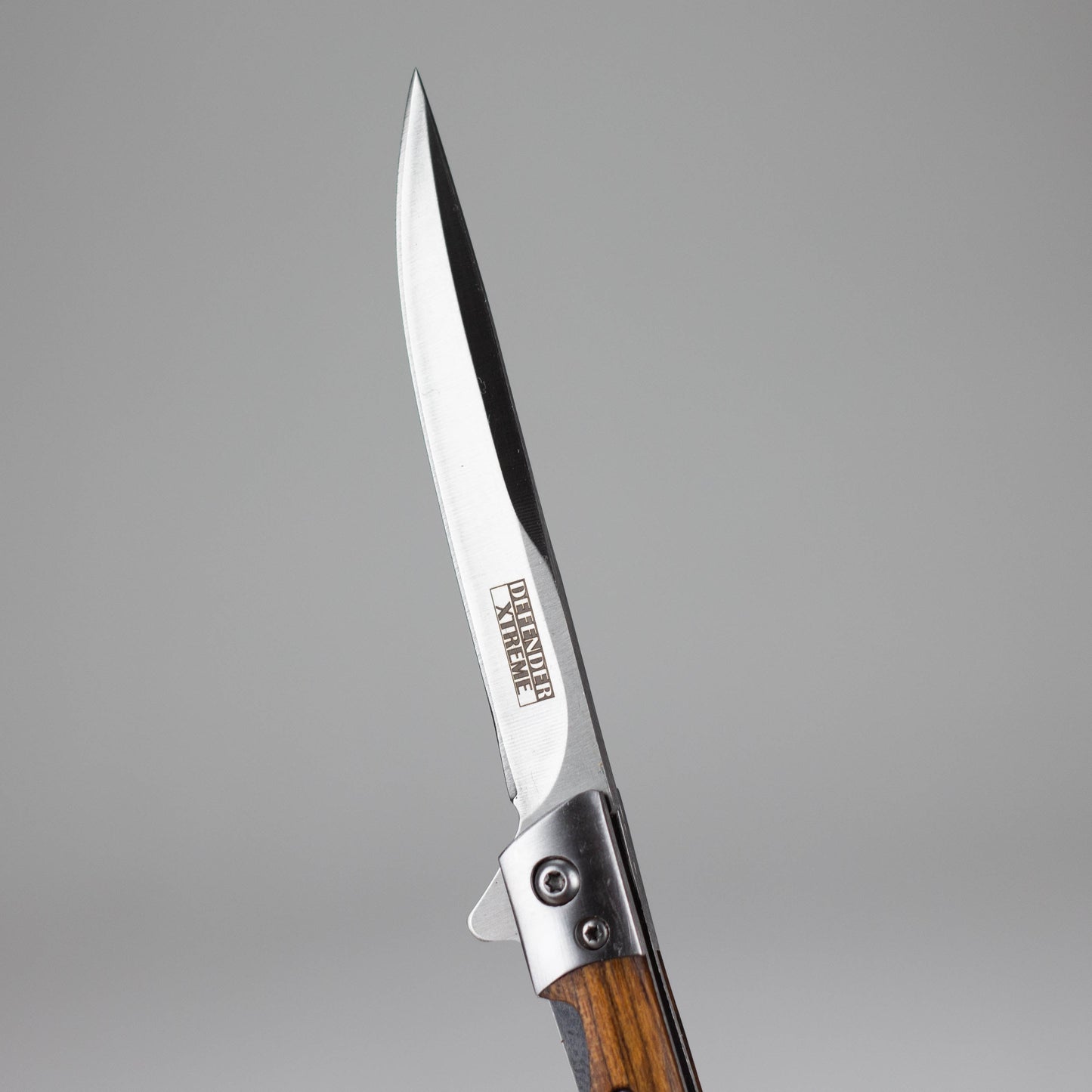 Defender-Xtreme | 8" Sand Finish Blade Wood Handle Ball Baring Folding Knife [14389]