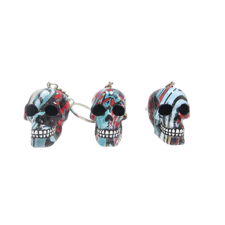 Resin With Water Transfer Printing Skull Key Chain-Assorted