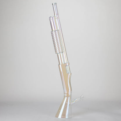 27" Electroplated Shotgun Design Glass Bong with Display Stand [GU004]